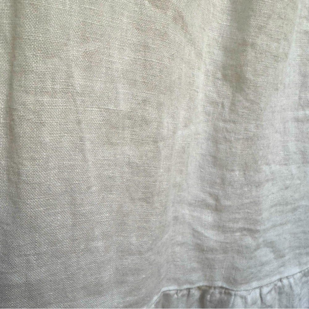 FRANCESCA BETTINI Linen Ruffle Eyelet Sleeveless Top White womens size Small - Picture 7 of 16
